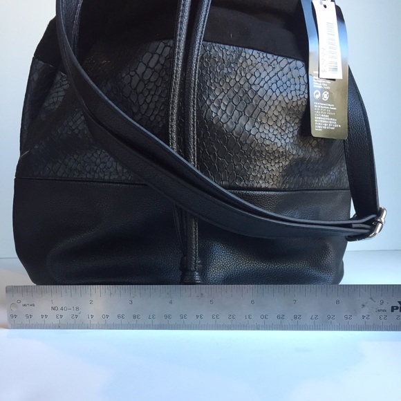 H&M Faux Leather Suede Drawstring Bag; NWT - Picture 2 of 4